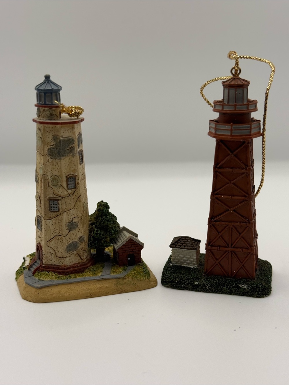 Vintage Lefton Lighthouse Christmas Ornaments Bald Head NC & Sanibel FL - Picture 3 of 5